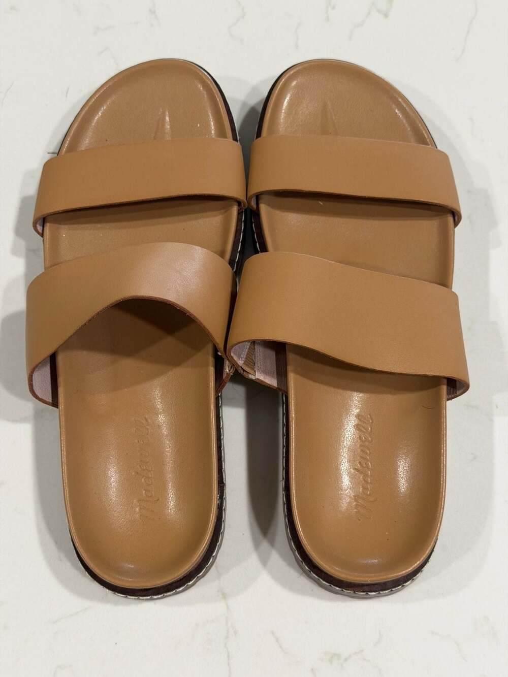 Madewell Women's Preston Sporty Slide Sandal in Desert Camel Women’s Size 8